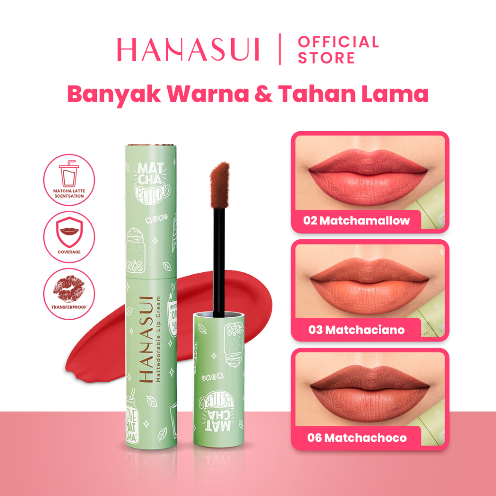 Hanasui Mattedorable Lip Cream MATCHA LATTE Edition - 02 Matchamallow