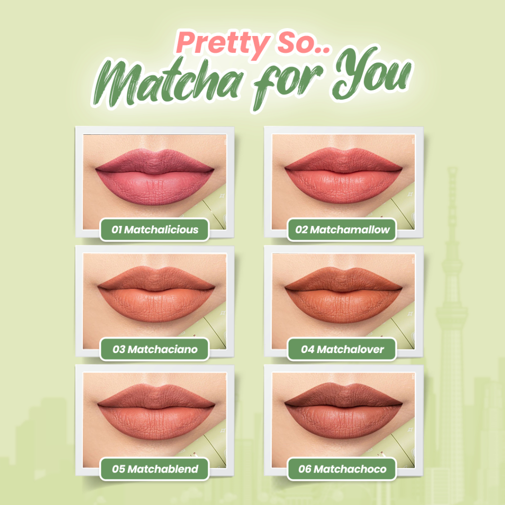 Hanasui Mattedorable Lip Cream MATCHA LATTE Edition - 03 Matchaciano