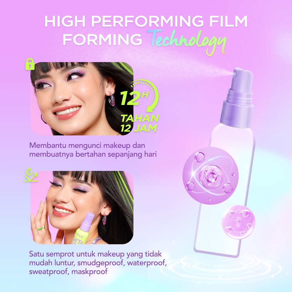 Dazzle Me Get a Grip! Makeup Setting Spray DEWY Fix 60ml (HIJAU)