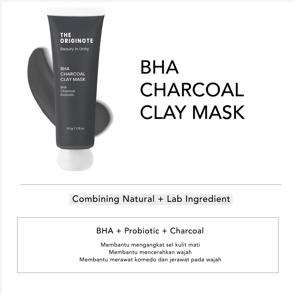 The Originote Clay Mask - BHA Charcoal 50gr