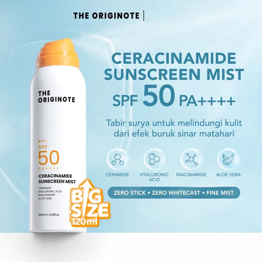 The Originote Sunscreen Mist - Ceracinamide SPF50 PA++++ 120ml