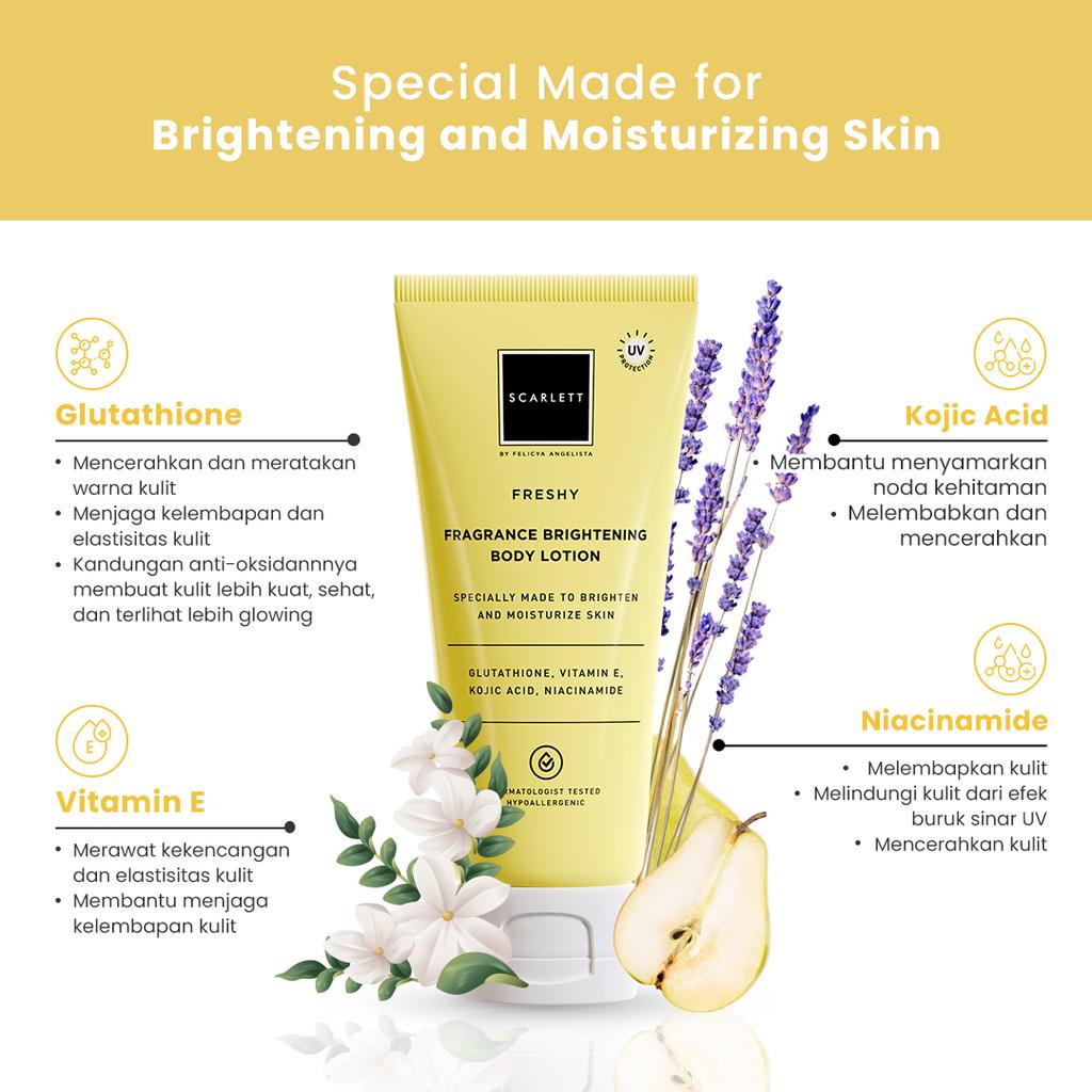 SCARLETT Fragrance Brightening Body Lotion Freshy 180ml (Tube)