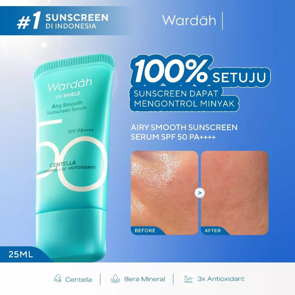 Wardah UV Shield Airy Smooth Sunscreen Serum SPF 50 PA++++ 25ml