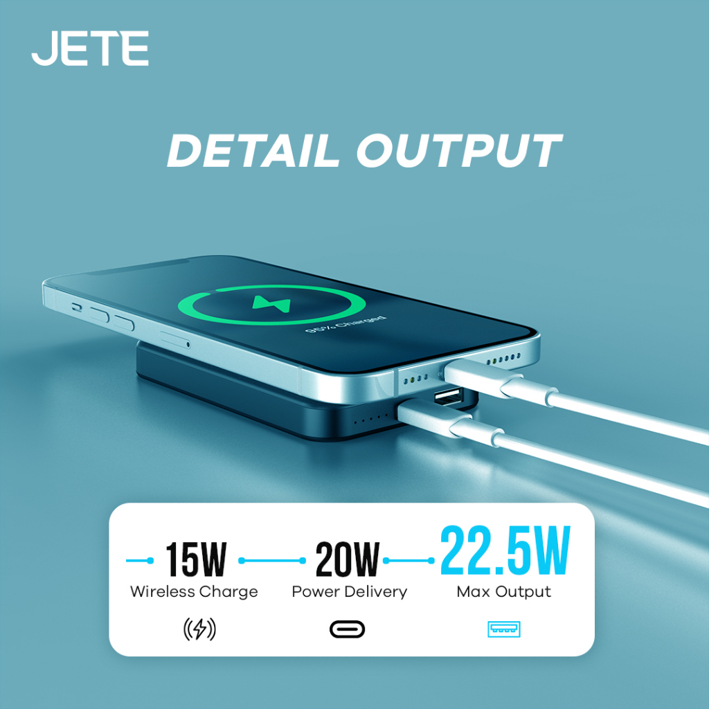 JETE Powerbank A11 Series 10000mAh - Wireless Charging (22.5W)