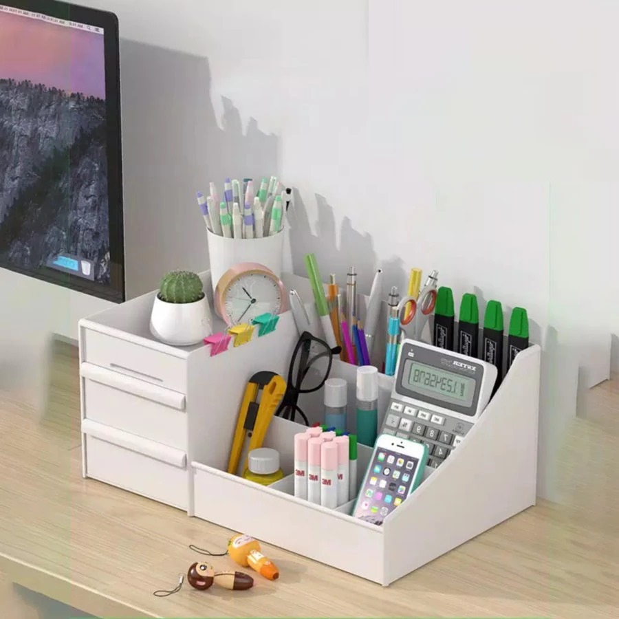 Rak + 2 Laci Mini - PUTIH (Makeup Storage) Rak + 2 Laci Mini - PUTIH (Makeup Storage)