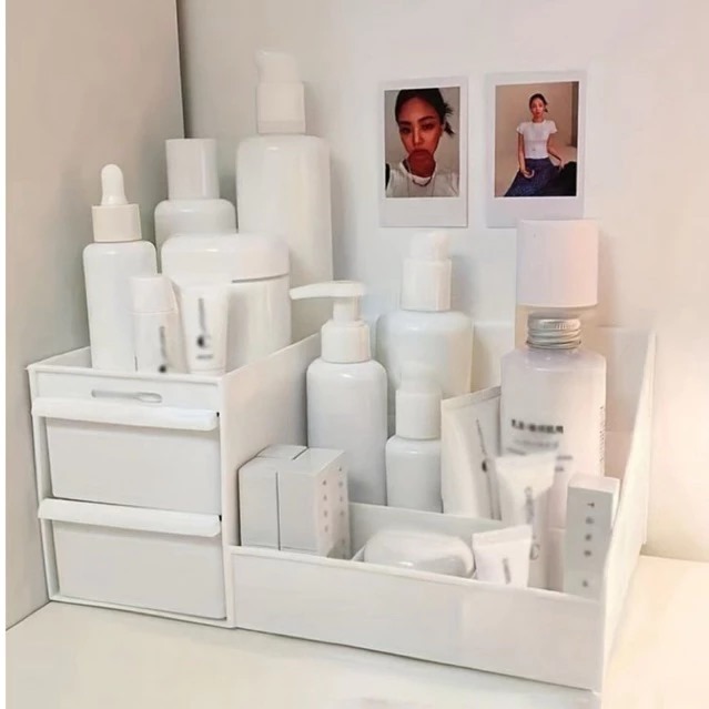 Rak + 2 Laci Mini - PUTIH (Makeup Storage)