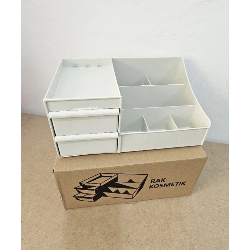 Rak + 2 Laci Mini - PUTIH (Makeup Storage)