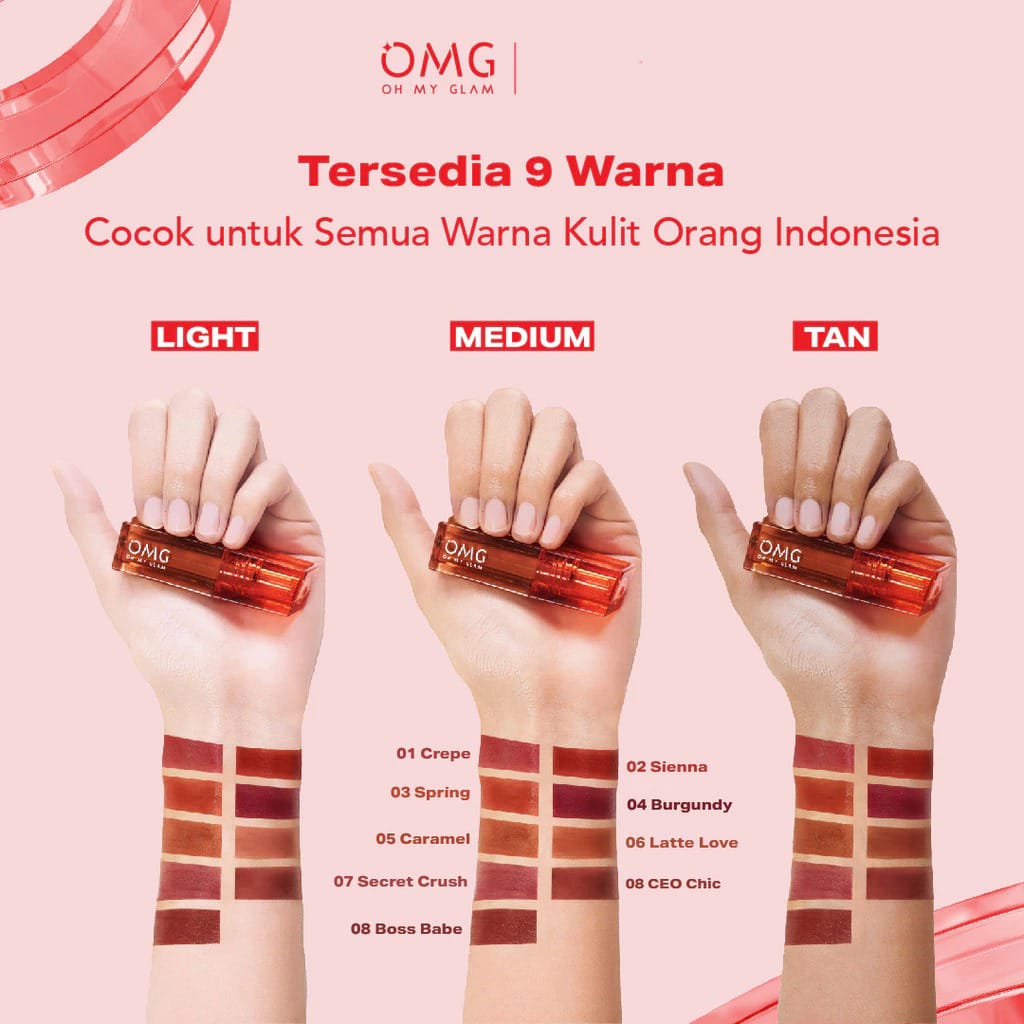 Oh My Glam Glassy Lip Tint - 01 Crepe 2gr (OMG)