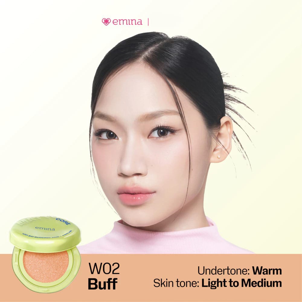 Emina Matte Core Cushion SPF48 PA++++ 13gr - W02 Buff Emina Matte Core Cushion SPF48 PA++++ 13gr - W02 Buff