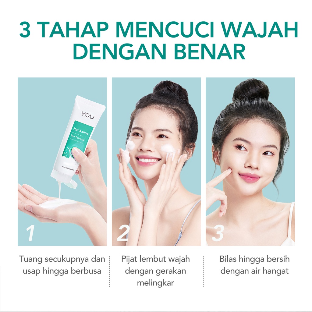 YOU Hy! Amino Bye-Byeteria Anti Bacterial Facial Wash 100gr (Tosca)