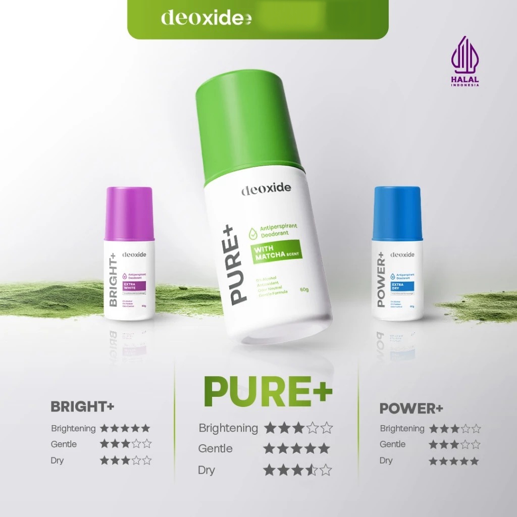 Deoxide Antiperspirant Deodorant 60gr - Pure+ (With Matcha)