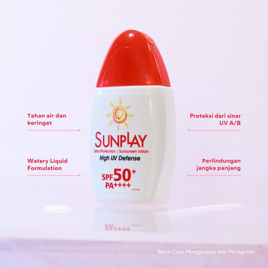 Sunplay Sunscreen Lotion High UV Defense SPF50+ PA++++ 30gr - Ultra Protection (Merah)