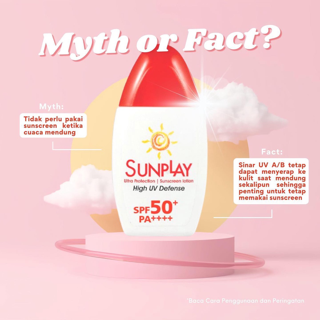 Sunplay Sunscreen Lotion High UV Defense SPF50+ PA++++ 30gr - Ultra Protection (Merah)
