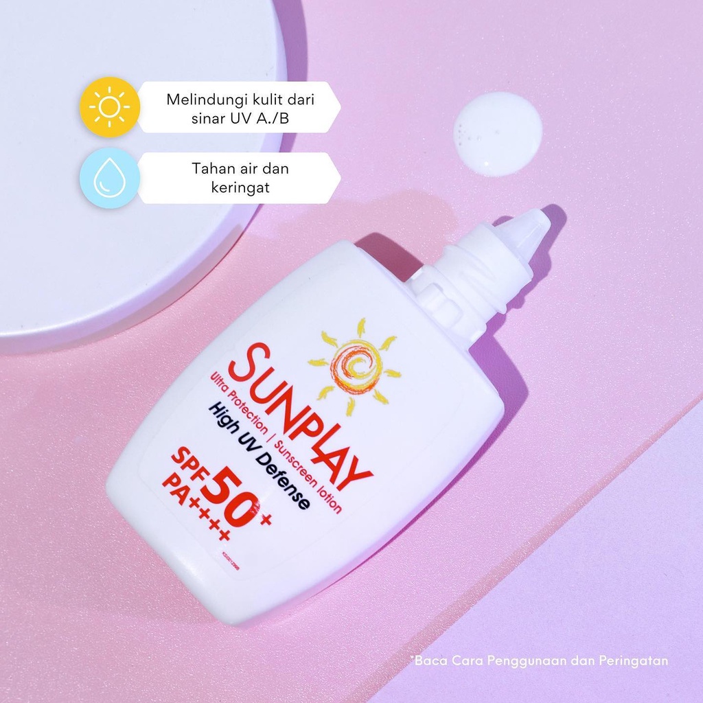 Sunplay Sunscreen Lotion High UV Defense SPF50+ PA++++ 30gr - Ultra Protection (Merah)