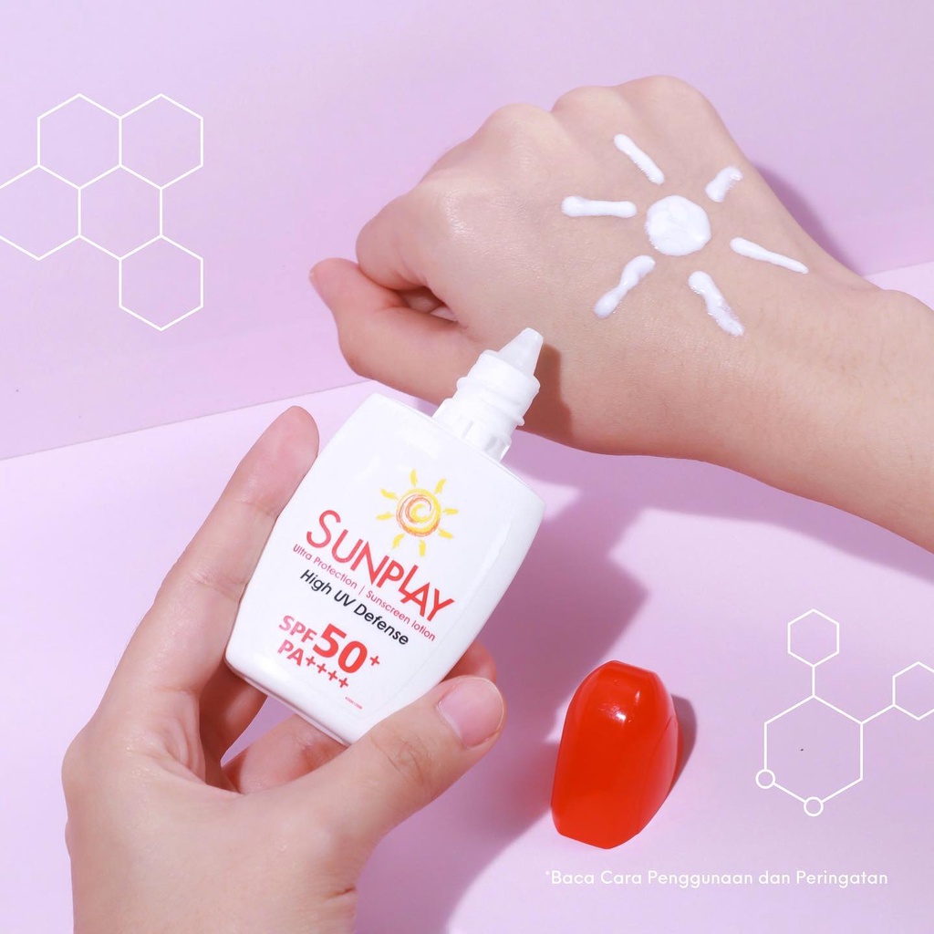 Sunplay Sunscreen Lotion High UV Defense SPF50+ PA++++ 30gr - Ultra Protection (Merah)