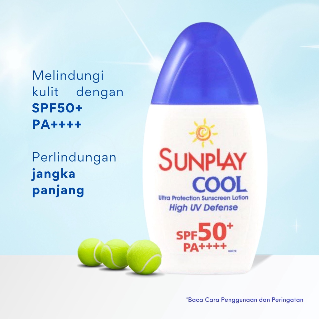 Sunplay Sunscreen Lotion High UV Defense SPF50+ PA++++ 30gr - Ultra Protection Cool (Biru)