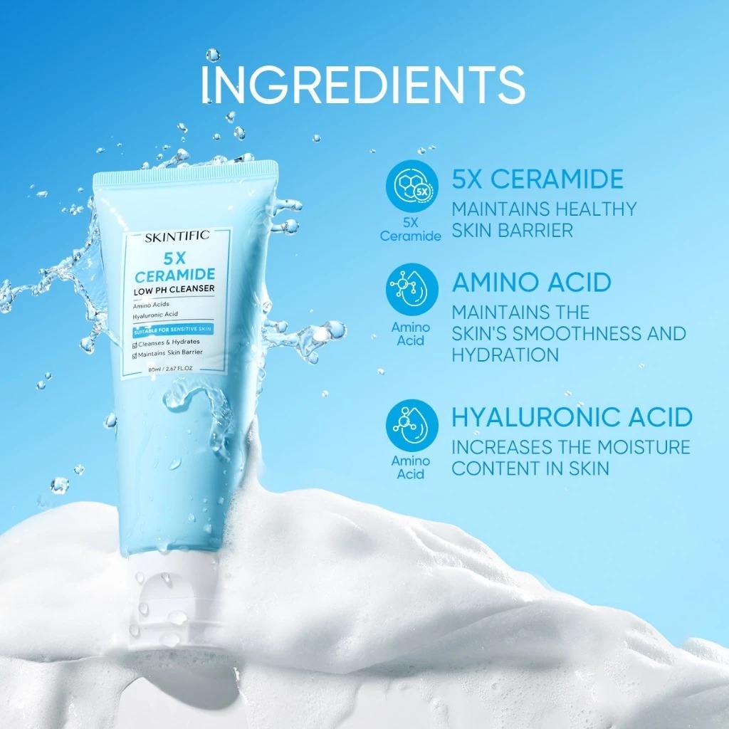 Skintific 5X Ceramide Low PH Cleanser 60ml