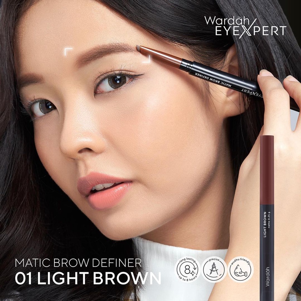 Wardah EyeXpert Matic Brow Definer 0.25gr - 01 Light Brown