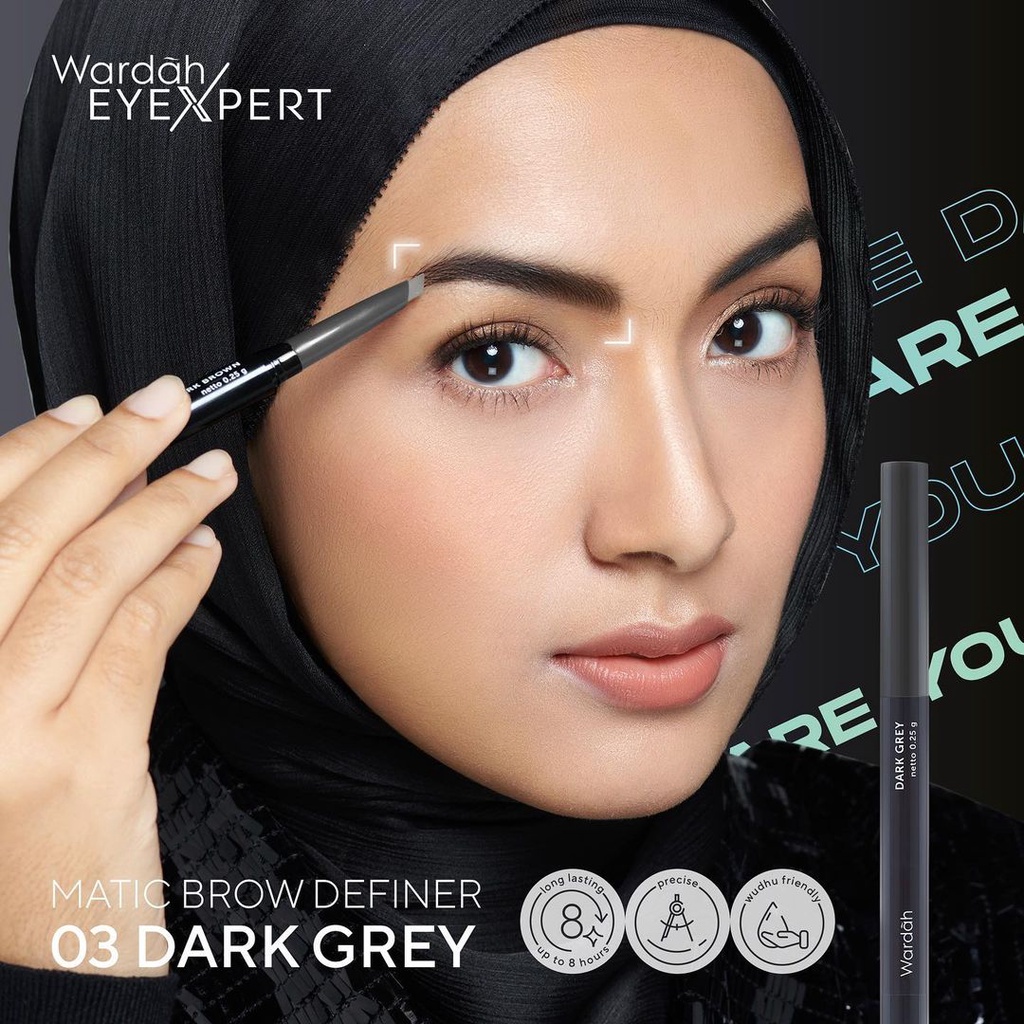 Wardah EyeXpert Matic Brow Definer 0.25gr - 03 Dark Grey Wardah EyeXpert Matic Brow Definer 0.25gr - 03 Dark Grey