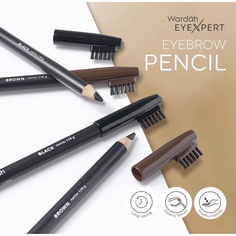 Wardah EyeXpert Eyebrow Pencil 1.14gr - Black (Pensil Alis)