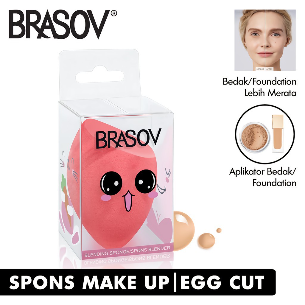 Brasov Spons Beauty Blender (Blending Sponge) - Egg Cut Brasov Spons Beauty Blender (Blending Sponge) - Egg Cut