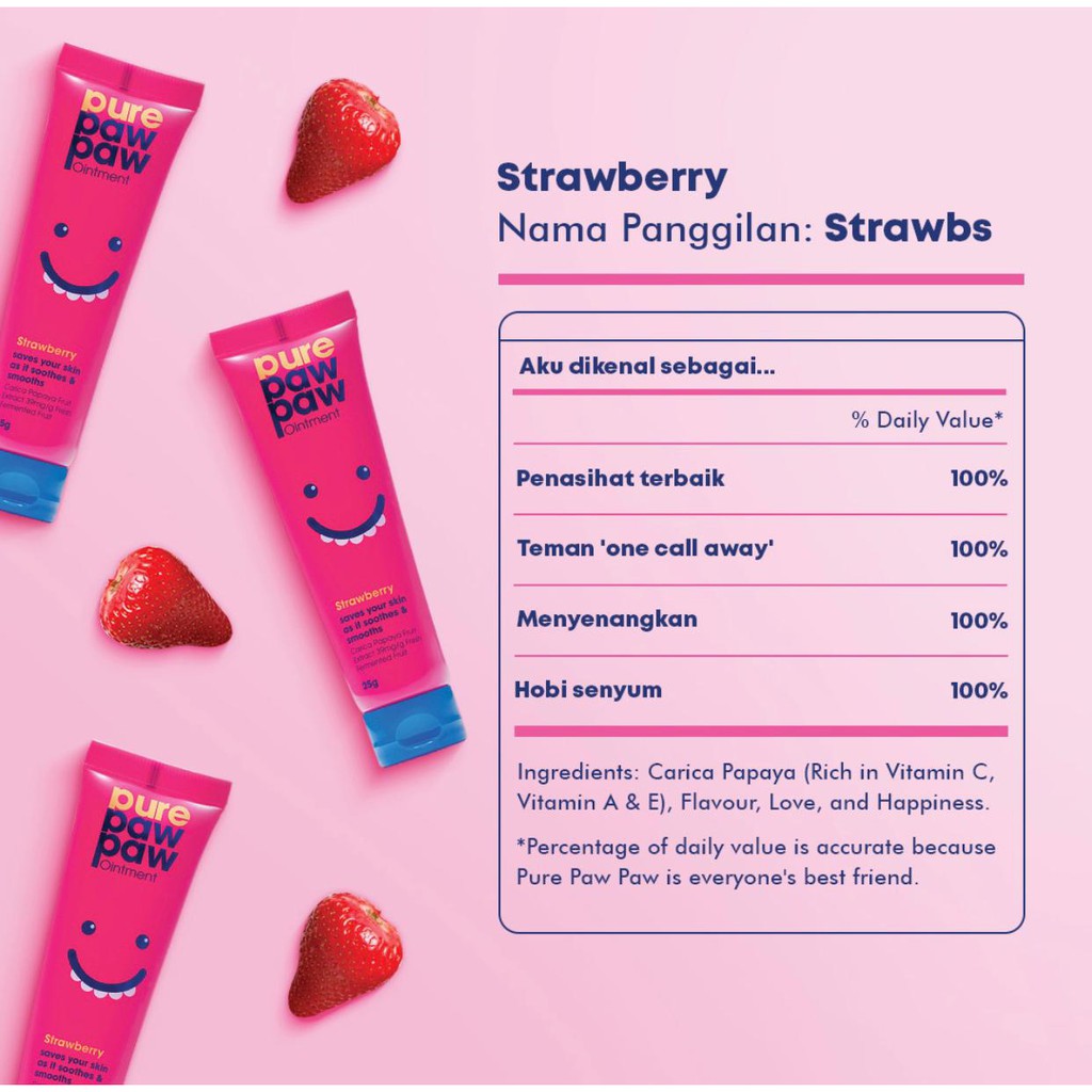 Pure Paw Paw Ointment 25gr - Strawberry