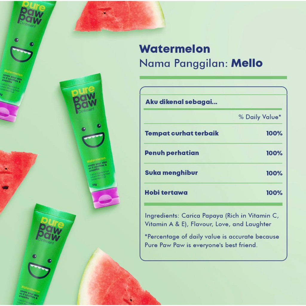 Pure Paw Paw Ointment 25gr - Watermelon Pure Paw Paw Ointment 25gr - Watermelon