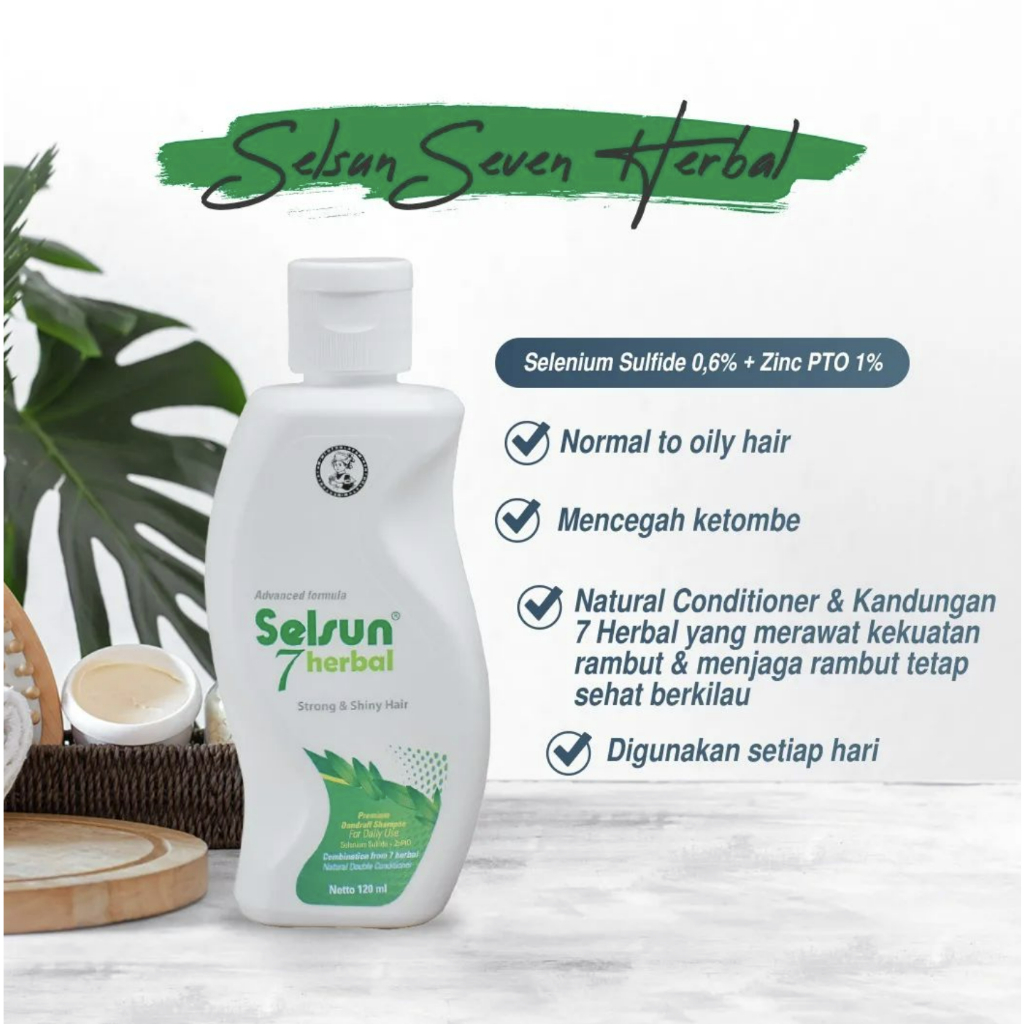 Selsun 7 Herbal Premium Dandruff Shampoo 60ml - Strong & Shiny Hair
