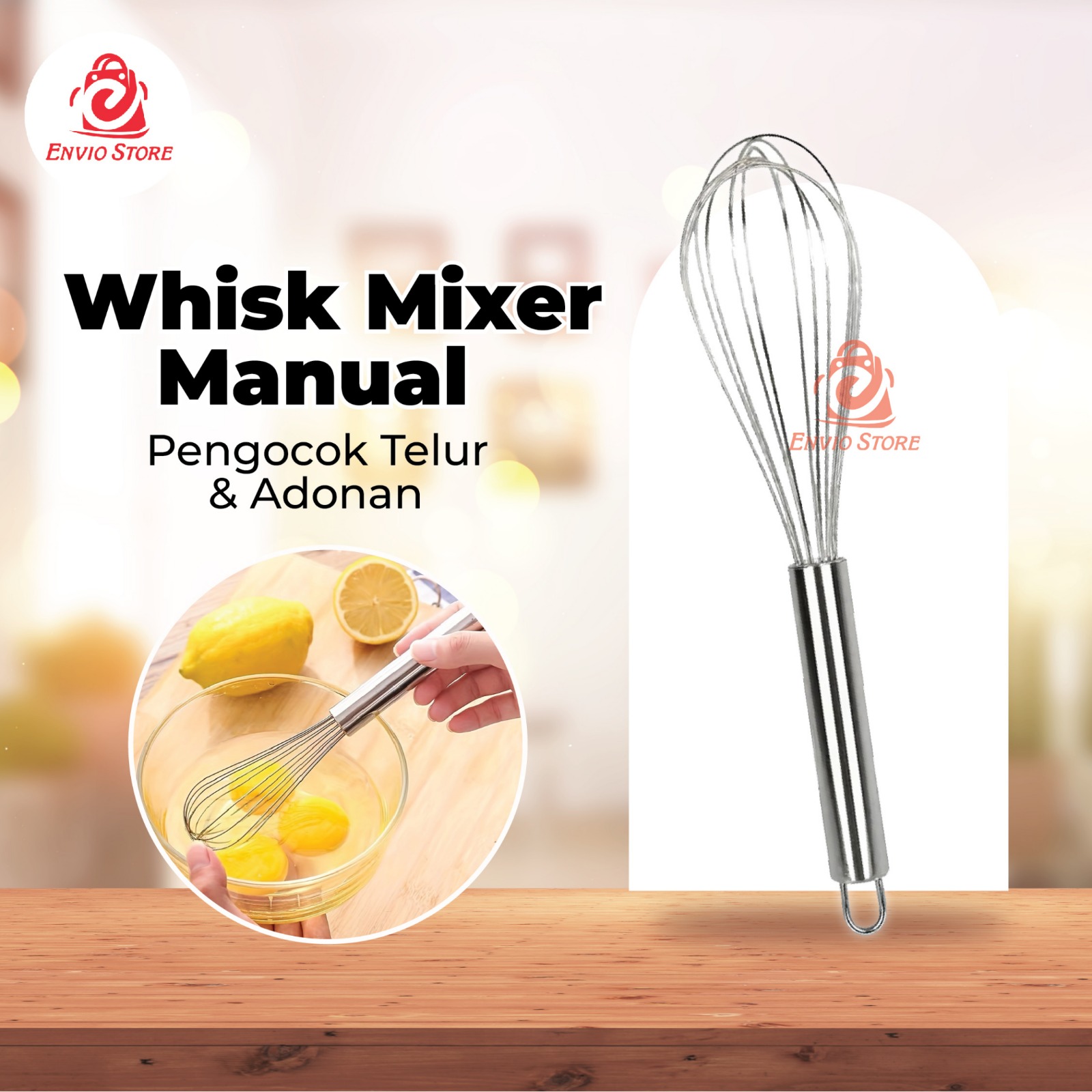 Whisk Mixer Manual (Pengocok Telur & Adonan Manual)