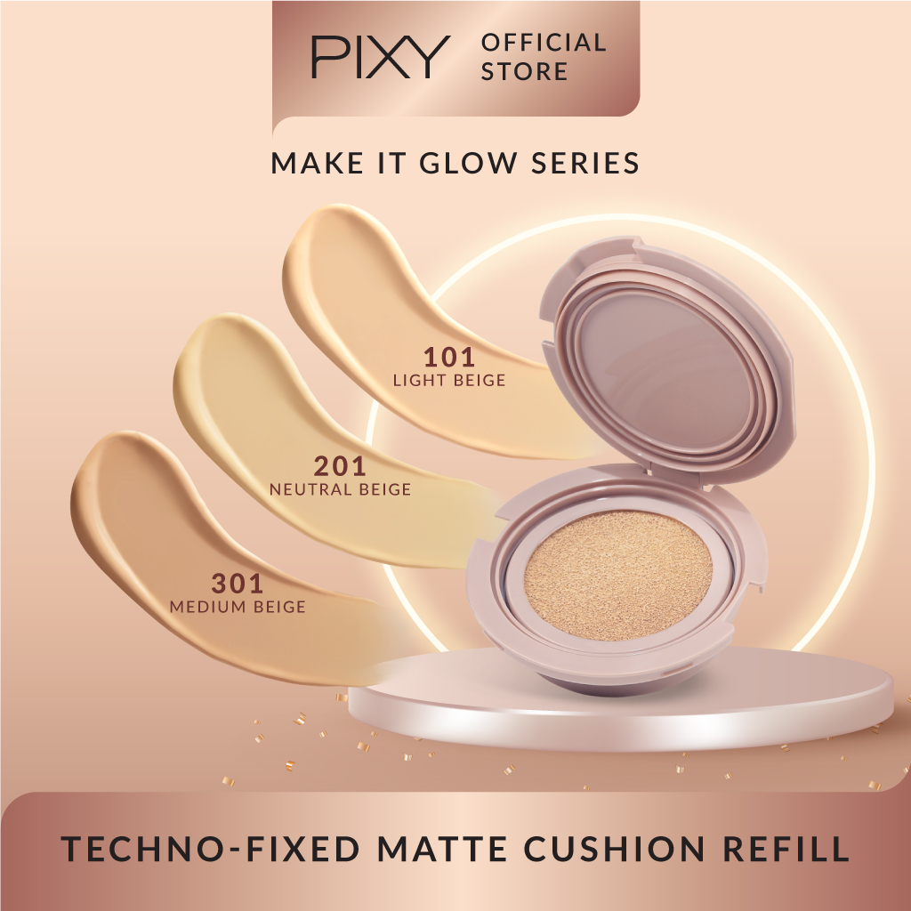 Pixy Make It Glow Techno - Fixed Matte Cushion REFILL 201 Neutral Beige