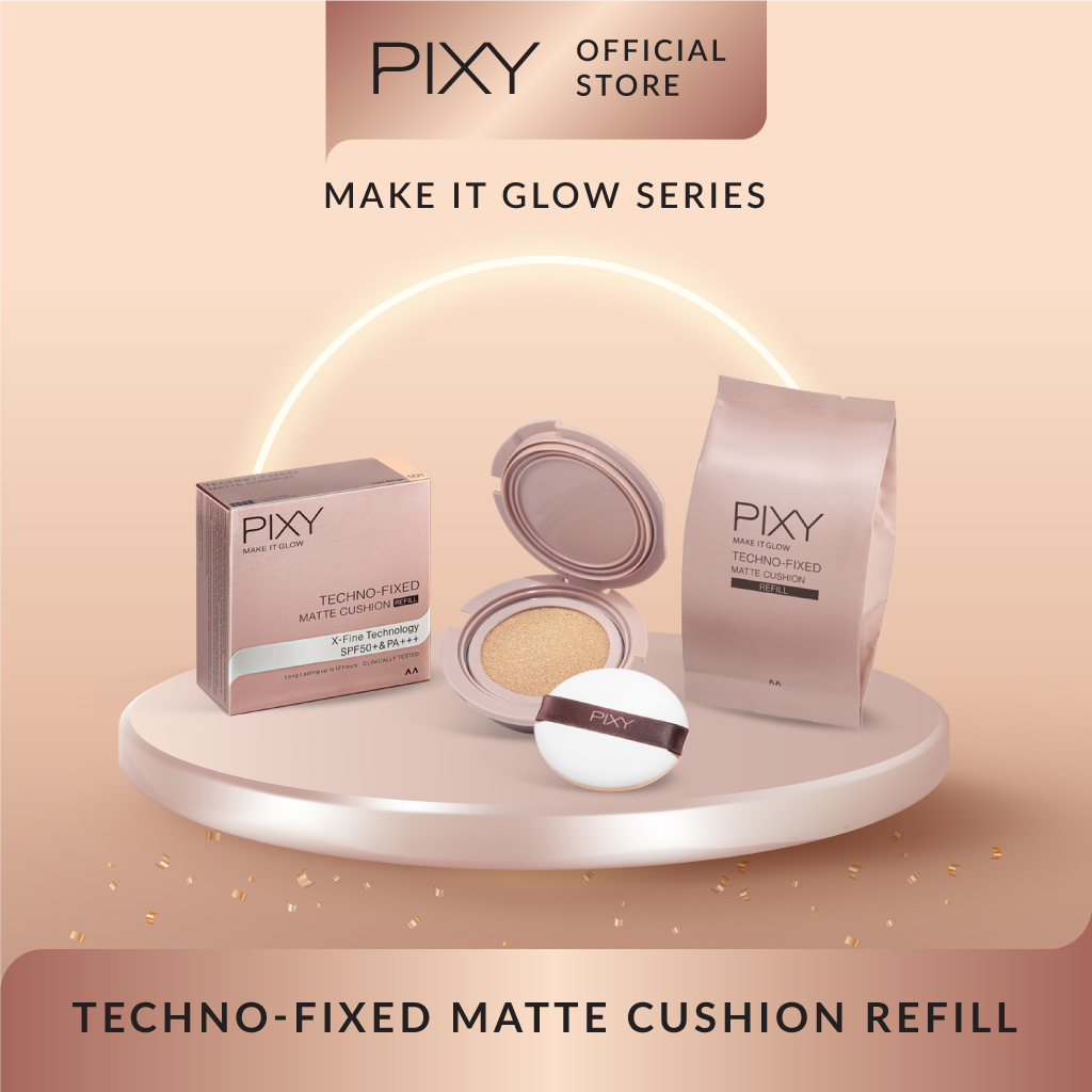 xxx Pixy Make It Glow Techno - Fixed Matte Cushion REFILL 301 Medium Beige xxx