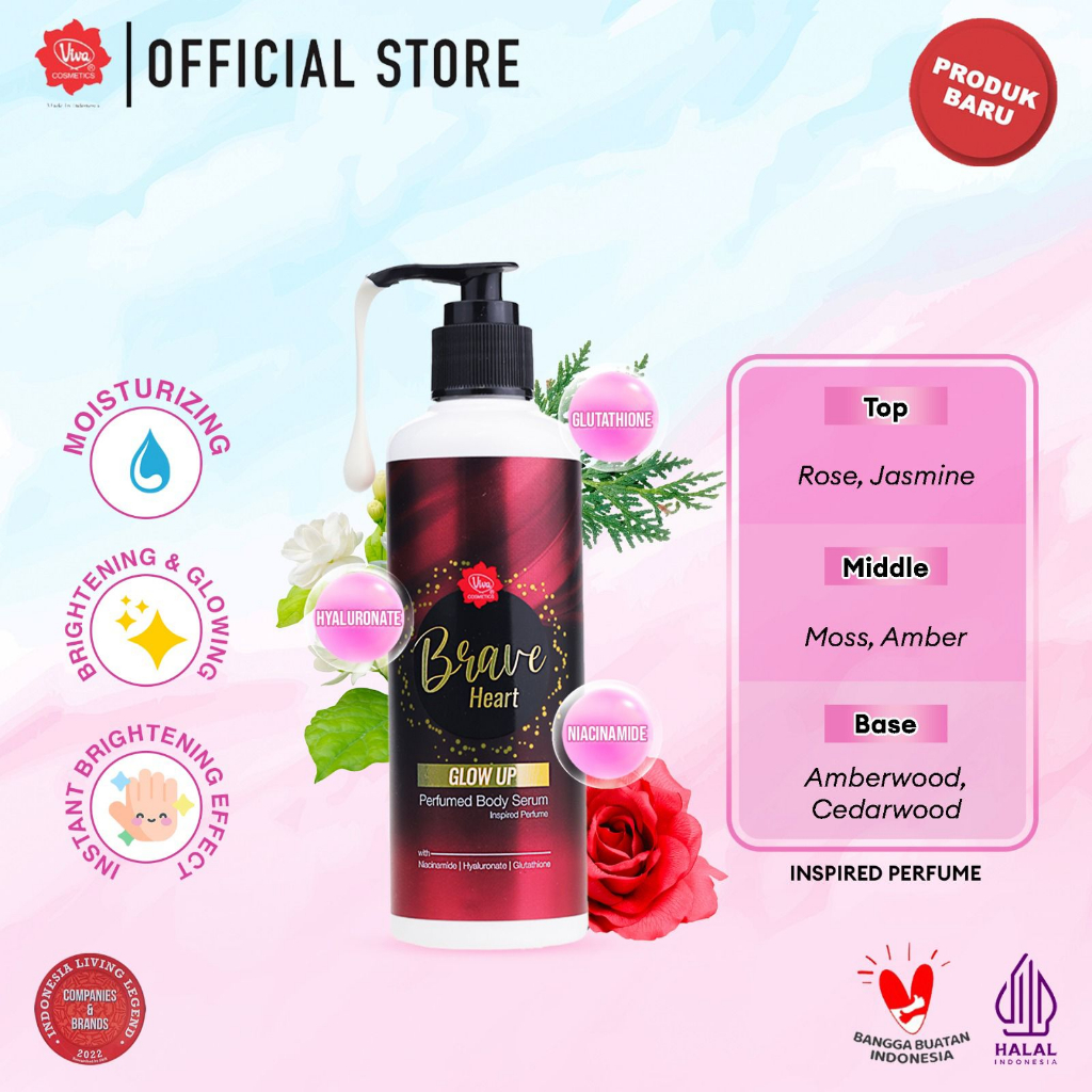 Viva Instant Brightening Perfumed Body Serum 230ml - Brave Heart Viva Instant Brightening Perfumed Body Serum 230ml - Brave Heart