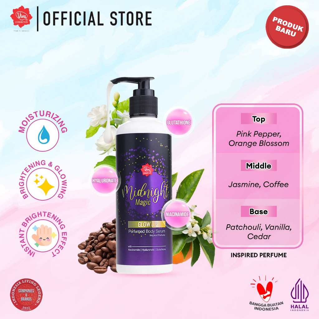 Viva Instant Brightening Perfumed Body Serum 230ml - Midnight Magic Viva Instant Brightening Perfumed Body Serum 230ml - Midnight Magic