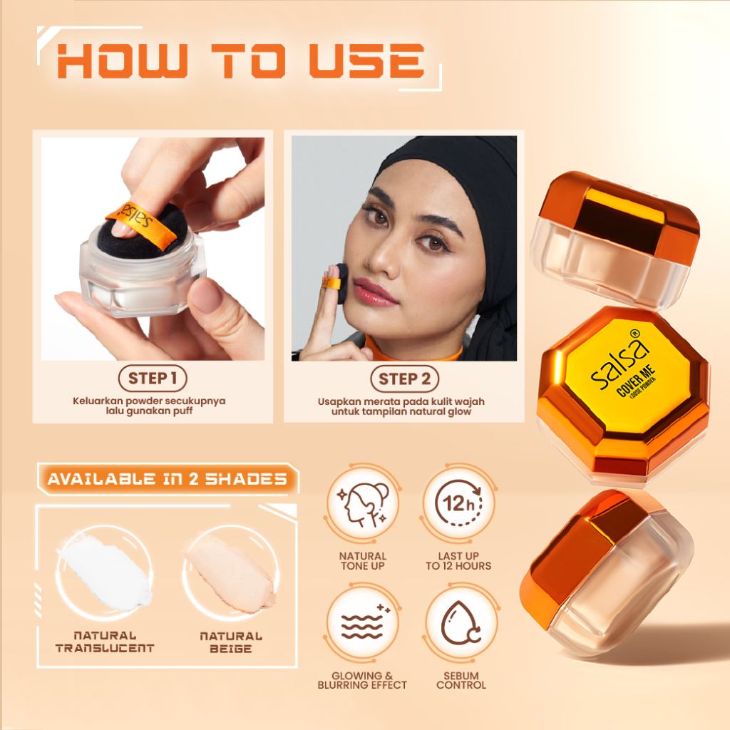 Salsa Cover Me Loose Powder SPF30 PA+++ 10gr - Translucent (Bedak Tabur)