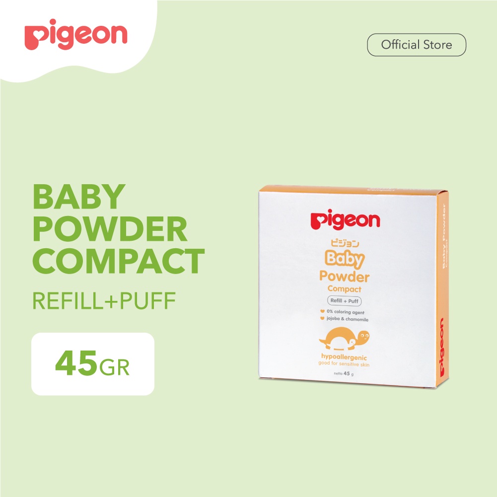 Pigeon Baby Compact Powder REFILL + Puff - Cake Chamomile 45gr Pigeon Baby Compact Powder REFILL + Puff - Cake Chamomile 45gr