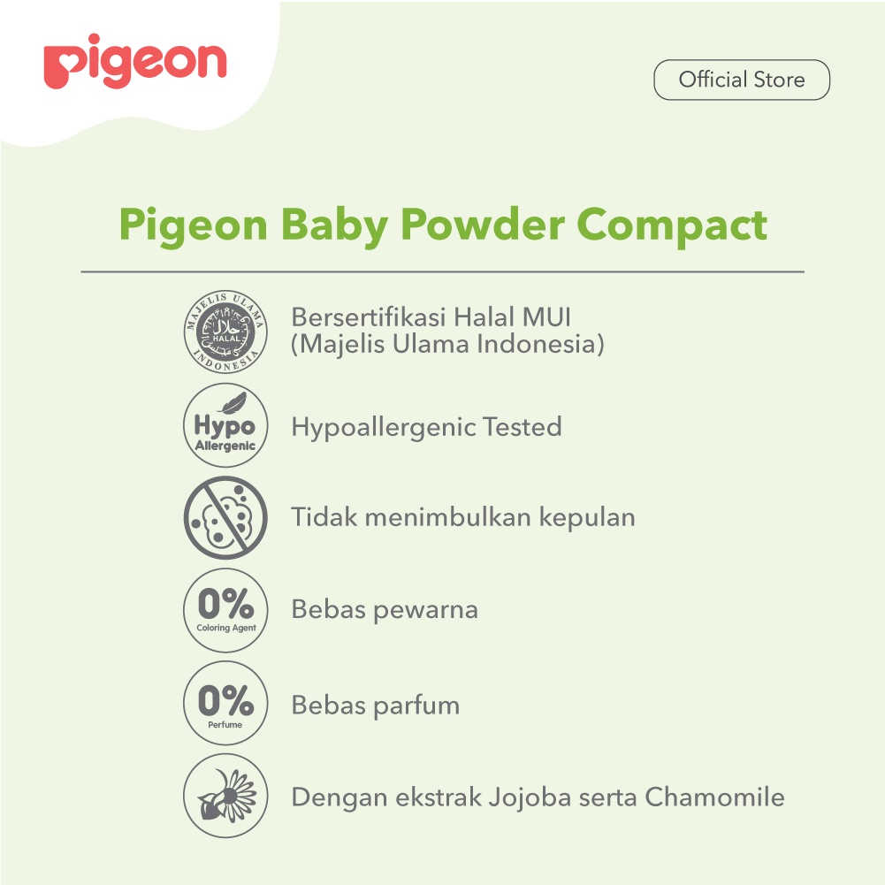 Pigeon Baby Compact Powder REFILL + Puff - Cake Chamomile 45gr