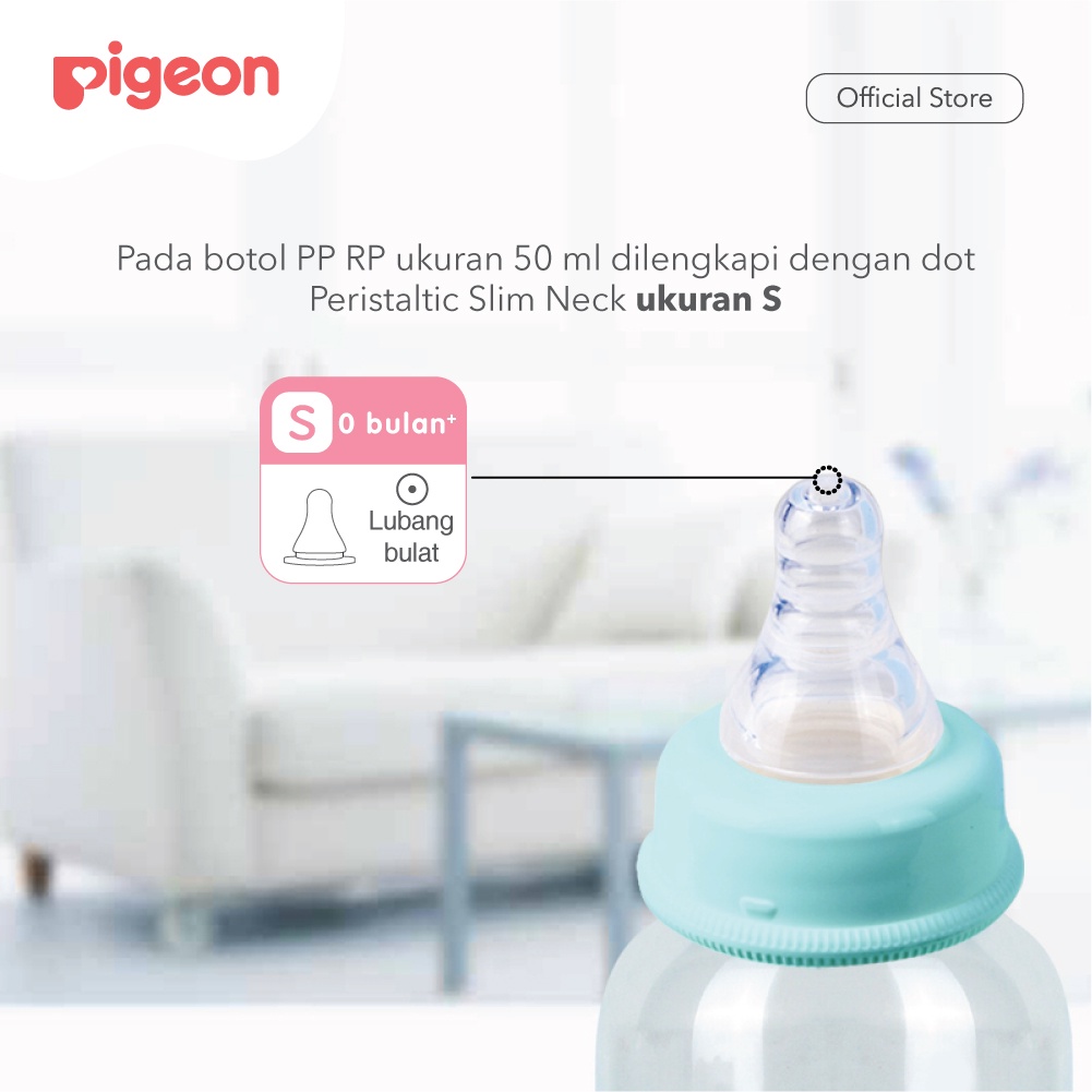 Pigeon Baby Bottle - W/S Type Silicone Nipple 50ml Burung Rangkok (Umur 0+ Bulan) Botol Susu Bayi