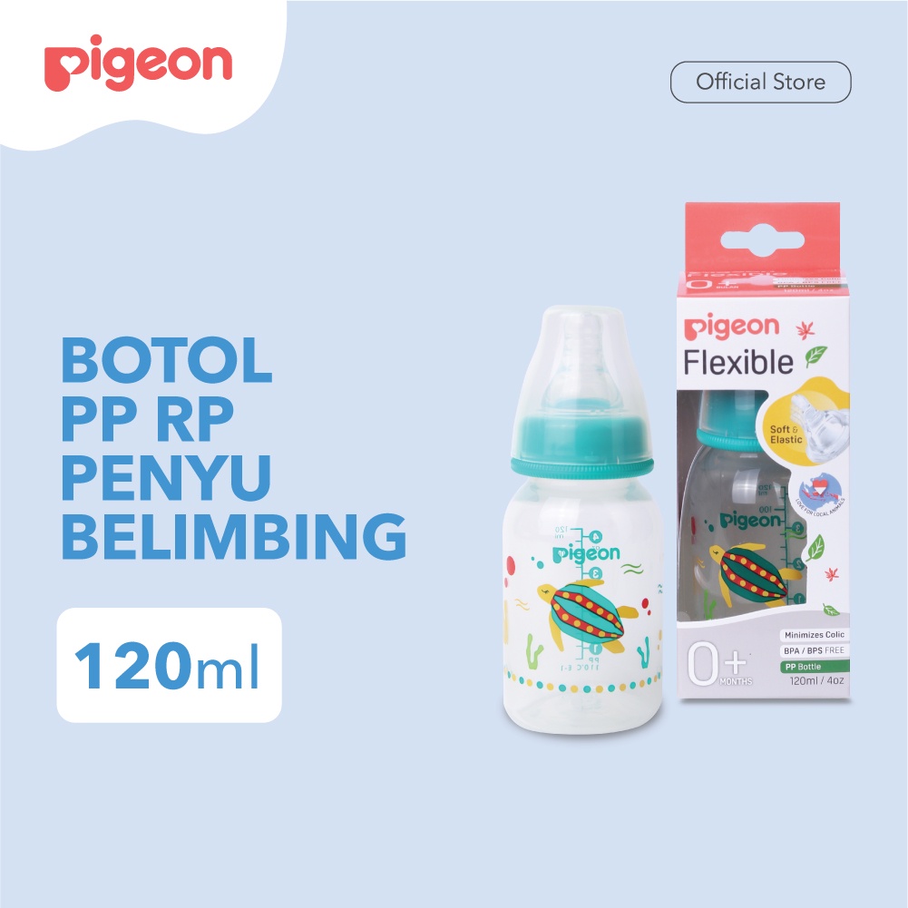 Pigeon Baby Bottle - W/S Type Silicone Nipple 120ml Penyu Belimbing (Umur 0+ Bulan) Botol Susu Bayi Pigeon Baby Bottle - W/S Type Silicone Nipple 120ml Penyu Belimbing (Umur 0+ Bulan) Botol Susu Bayi