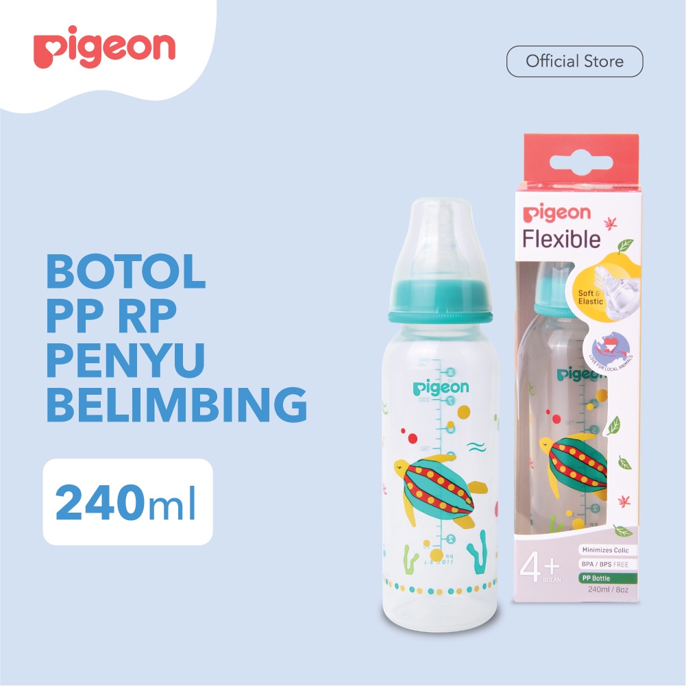 Pigeon Baby Bottle - W/S Type Silicone Nipple 240ml Penyu Belimbing (Umur 4+ Bulan) Botol Susu Bayi Pigeon Baby Bottle - W/S Type Silicone Nipple 240ml Penyu Belimbing (Umur 4+ Bulan) Botol Susu Bayi