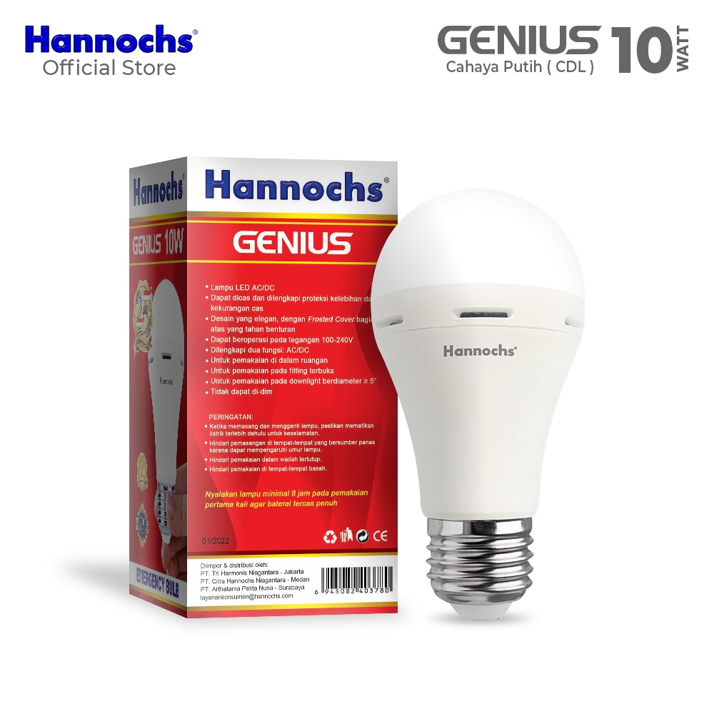 Hannochs Genius Emergency Bohlam LED CDL 10 Watt (10W)