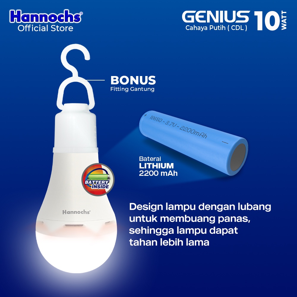 Hannochs Genius Emergency Bohlam LED CDL 10 Watt (10W)