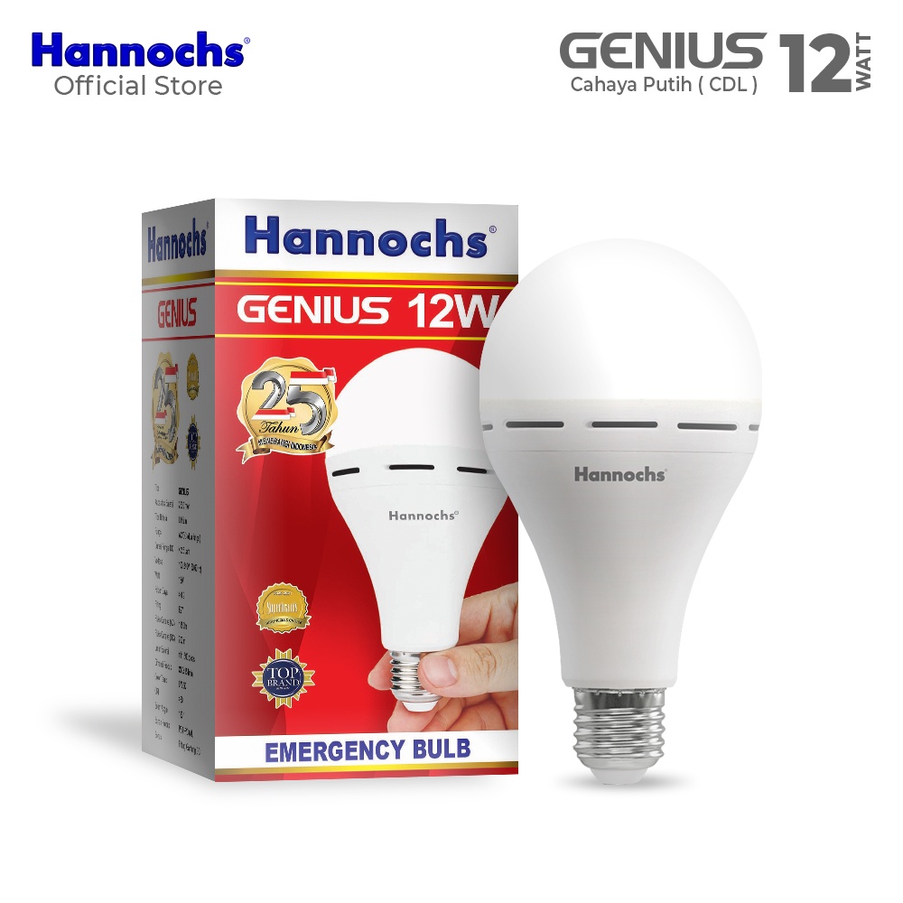 Hannochs Genius Emergency Bohlam LED CDL 12 Watt (12W) Hannochs Genius Emergency Bohlam LED CDL 12 Watt (12W)