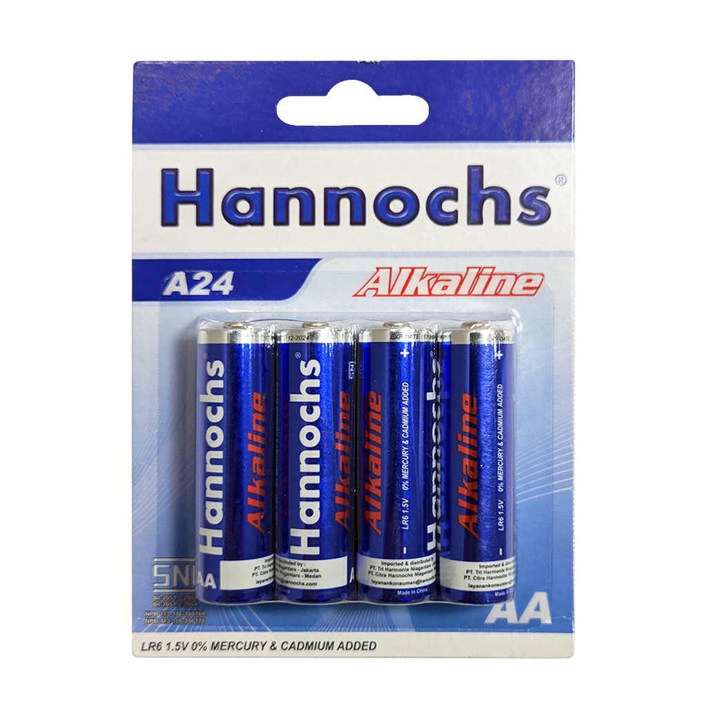 Hannochs Baterai Alkaline AA / A24 (Isi 4)
