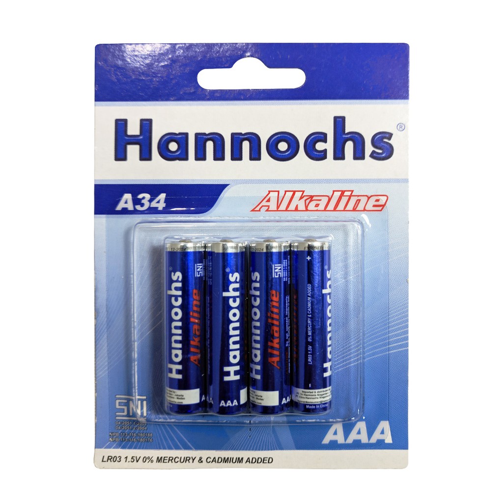 Hannochs Baterai Alkaline AAA / A34 (Isi 4)