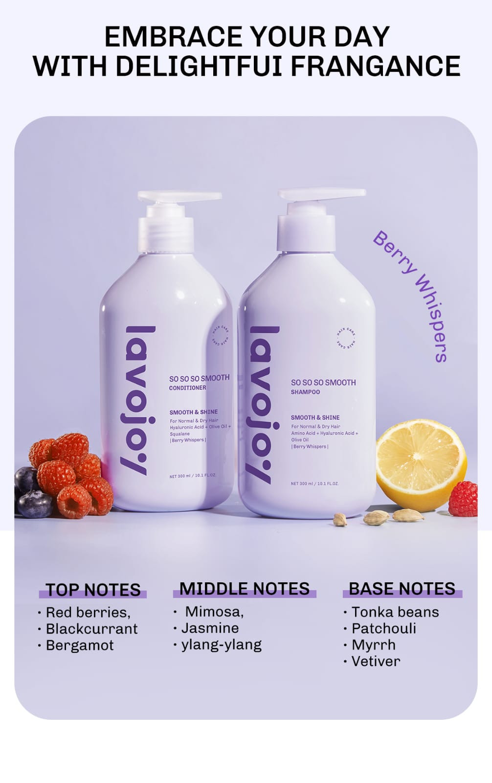 Lavojoy So So So Smooth Shampoo 300ml - Smooth & Shine (Berry Whispers)