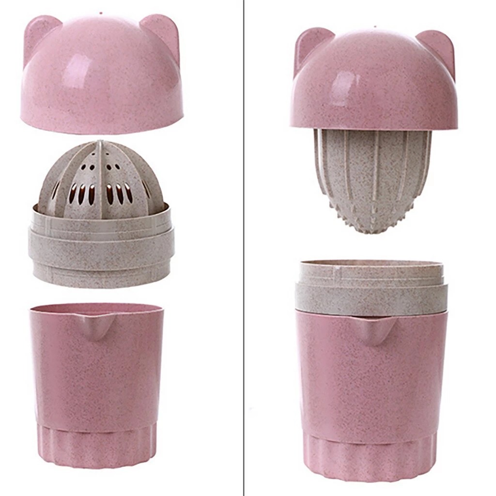 Botol Pemeras Jeruk Portable Serbaguna (Manual Juicer Cup) - Pink