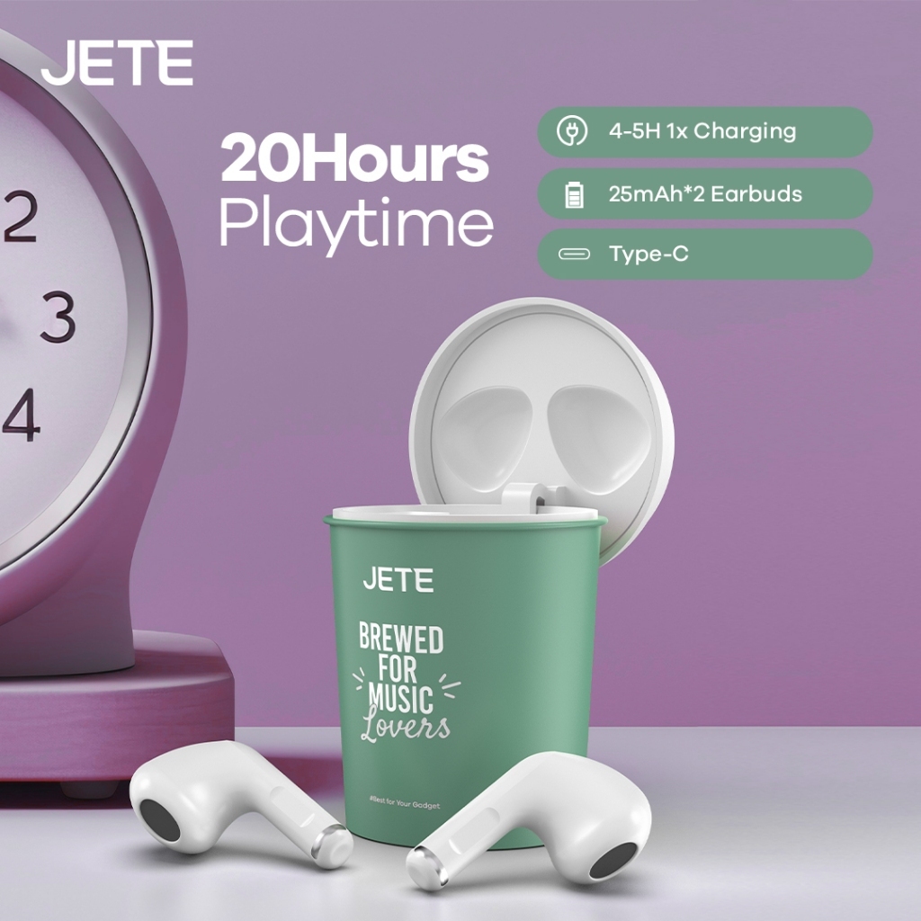 JETE Handsfree Bluetooth TWS FS2 Pink - Brewed For Music Lovers 300mAh