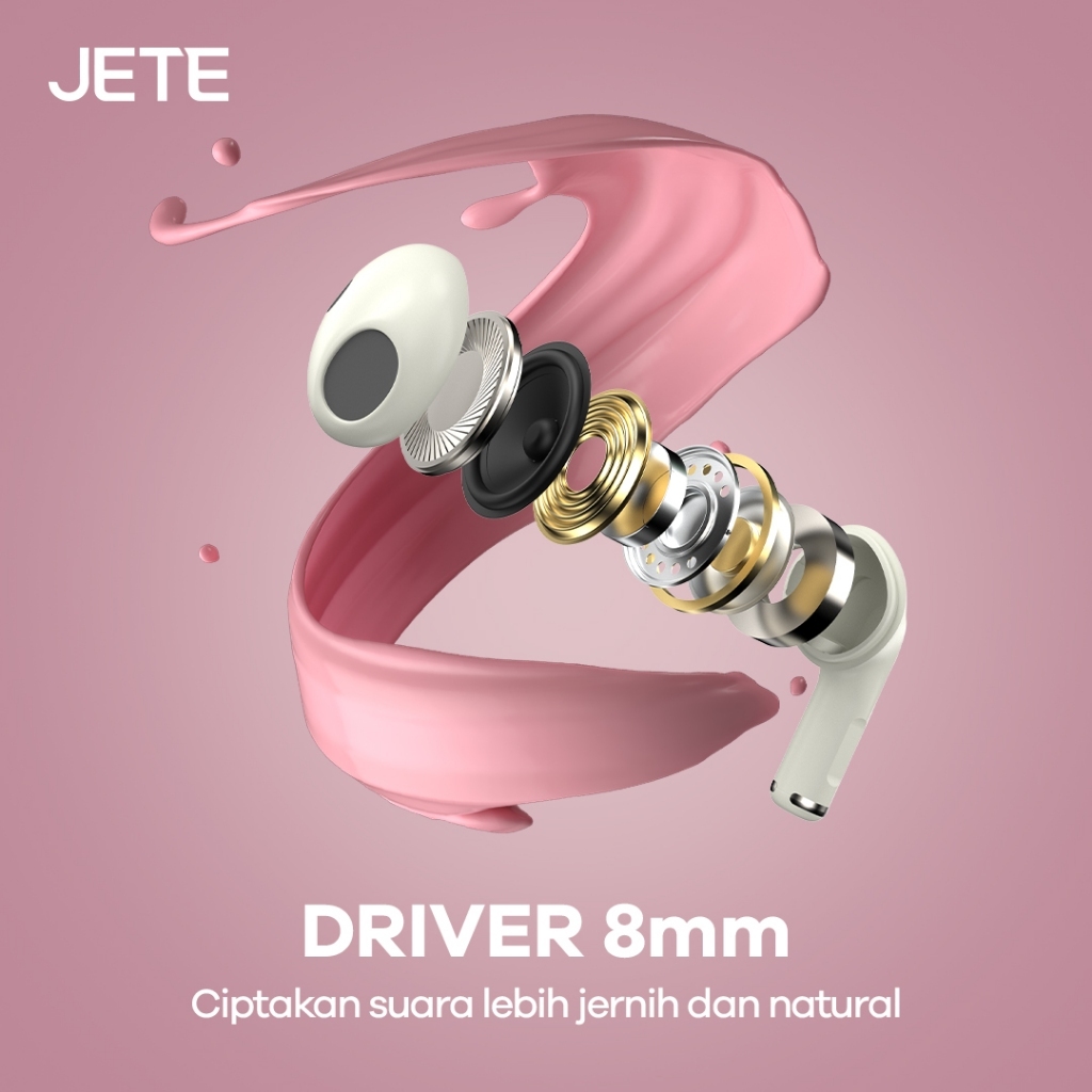 JETE Handsfree Bluetooth TWS FS2 Pink - Brewed For Music Lovers 300mAh