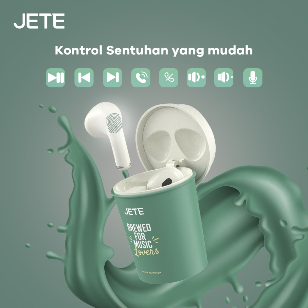 JETE Handsfree Bluetooth TWS FS2 Green - Brewed For Music Lovers 300mAh