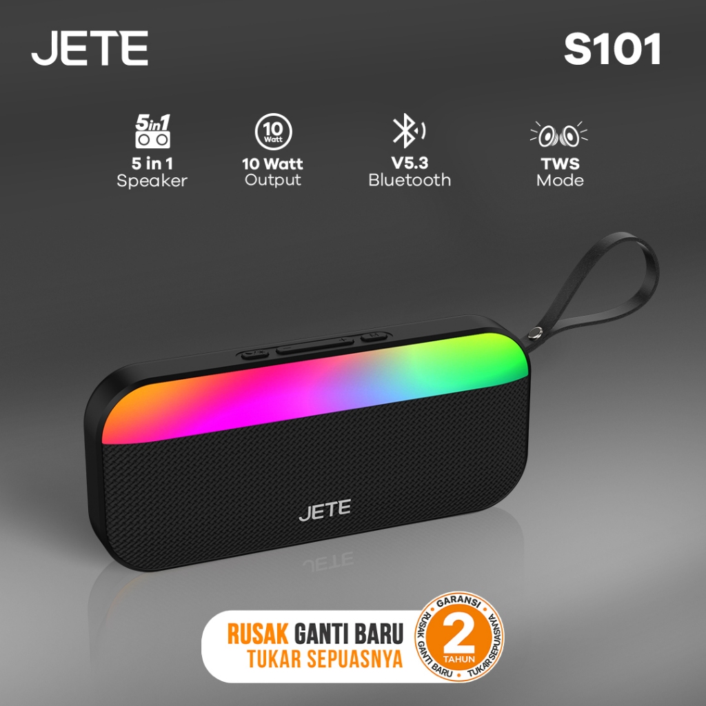 JETE Speaker Bluetooth - S101 Multi-color Ambient Light (10W)